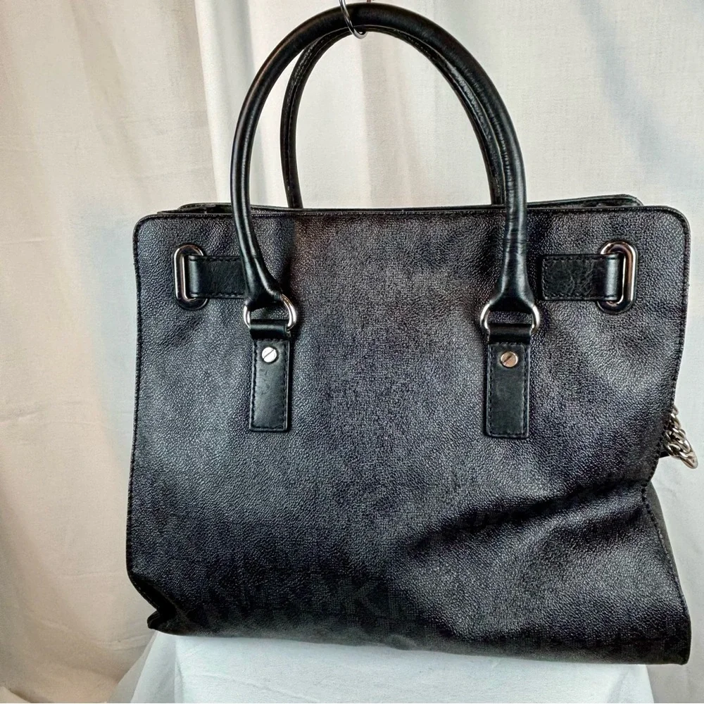 Michael Kors Hamilton Satchel in‎ black saffiano leather